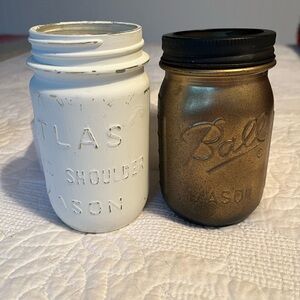 Set of Two Decorative Mason Jars